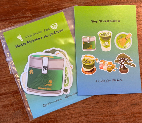 mu.andcoco x Matsu Matcha Sticker Pack A